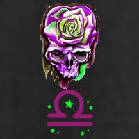 Rose Skull Libra Zodiac Gift 7 Panel Mesh Trucker Snapback Hat