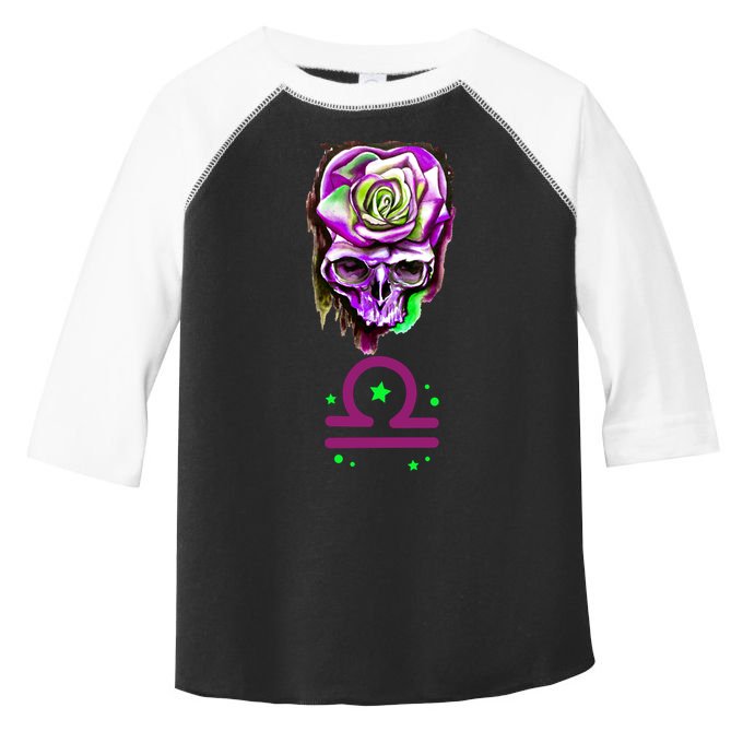 Rose Skull Libra Zodiac Gift Toddler Fine Jersey T-Shirt