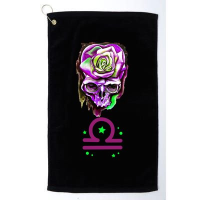 Rose Skull Libra Zodiac Gift Golf Towel