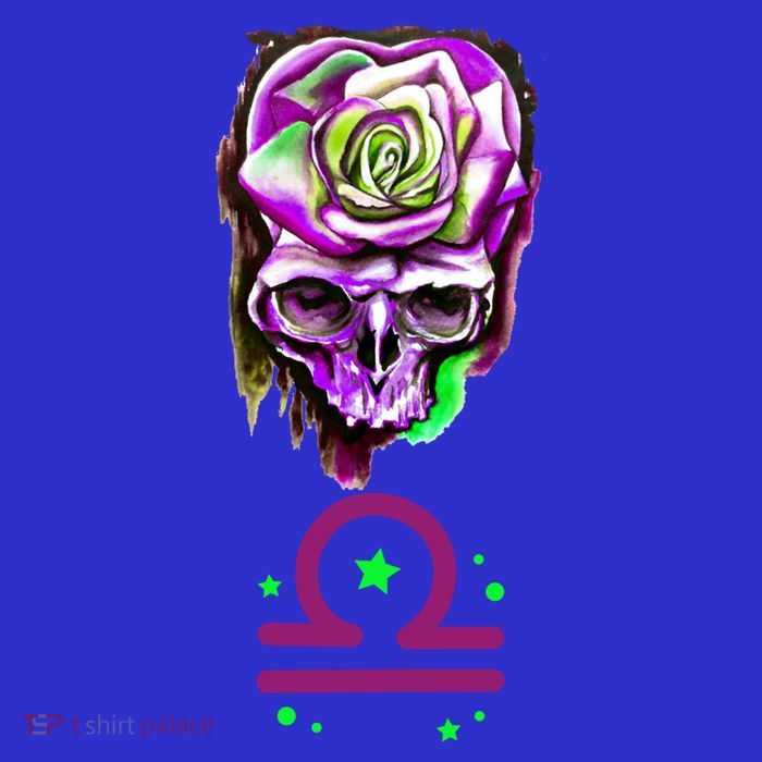 Rose Skull Libra Zodiac Gift Kids T-Shirt