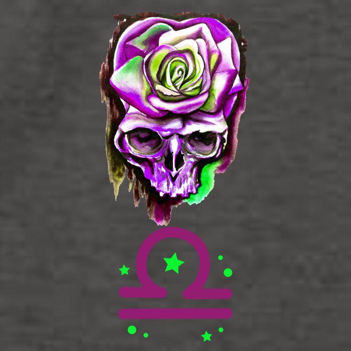 Rose Skull Libra Zodiac Gift Vector Backpack