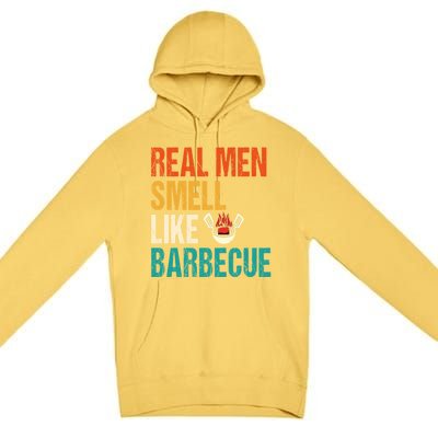 Real Smell Like Barbecue Barbecuing Grilling Bbq Vintage Gift Premium Pullover Hoodie