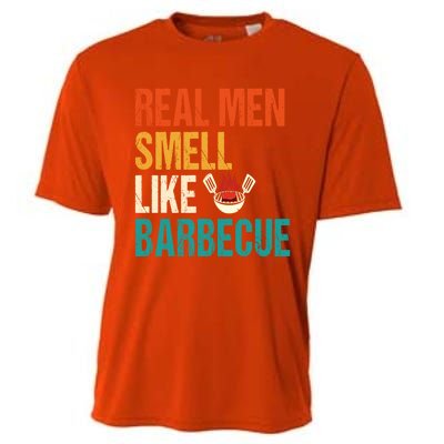 Real Smell Like Barbecue Barbecuing Grilling Bbq Vintage Gift Cooling Performance Crew T-Shirt