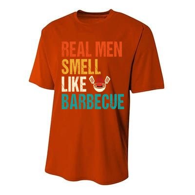 Real Smell Like Barbecue Barbecuing Grilling Bbq Vintage Gift Performance Sprint T-Shirt