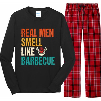 Real Smell Like Barbecue Barbecuing Grilling Bbq Vintage Gift Long Sleeve Pajama Set