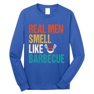 Real Smell Like Barbecue Barbecuing Grilling Bbq Vintage Gift Long Sleeve Shirt