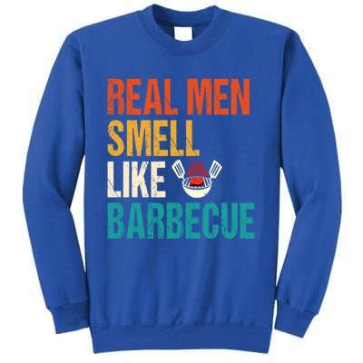 Real Smell Like Barbecue Barbecuing Grilling Bbq Vintage Gift Tall Sweatshirt