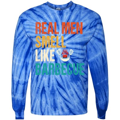 Real Smell Like Barbecue Barbecuing Grilling Bbq Vintage Gift Tie-Dye Long Sleeve Shirt