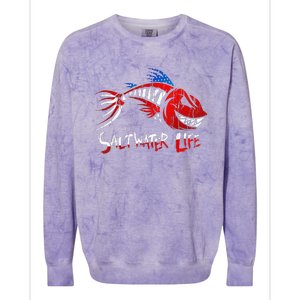 retro Saltwater Life Fisherman Fishing Colorblast Crewneck Sweatshirt