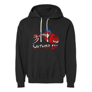 retro Saltwater Life Fisherman Fishing Garment-Dyed Fleece Hoodie