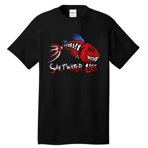 retro Saltwater Life Fisherman Fishing Tall T-Shirt