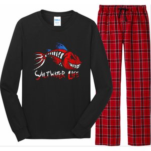 retro Saltwater Life Fisherman Fishing Long Sleeve Pajama Set