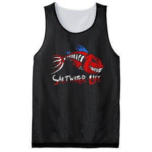 retro Saltwater Life Fisherman Fishing Mesh Reversible Basketball Jersey Tank