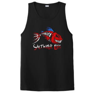 retro Saltwater Life Fisherman Fishing PosiCharge Competitor Tank