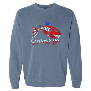 retro Saltwater Life Fisherman Fishing Garment-Dyed Sweatshirt