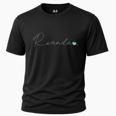 Rwanda Simple Love Rwandan Flag Heart On Rwanda Performance Shirt
