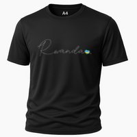 Rwanda Simple Love Rwandan Flag Heart On Rwanda Cooling Performance Crew T-Shirt