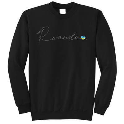 Rwanda Simple Love Rwandan Flag Heart On Rwanda Sweatshirt