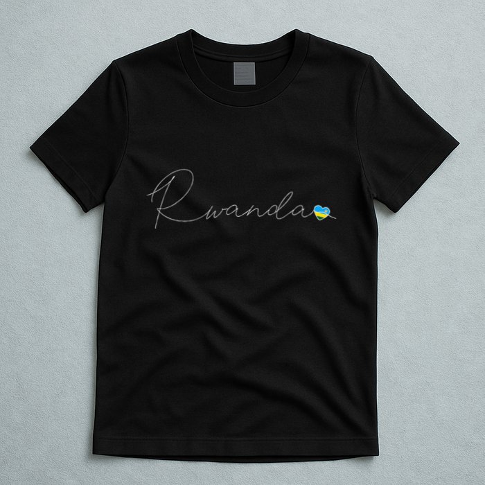 Rwanda Simple Love Rwandan Flag Heart On Rwanda T-Shirt