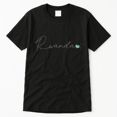 Rwanda Simple Love Rwandan Flag Heart On Rwanda Tall T-Shirt