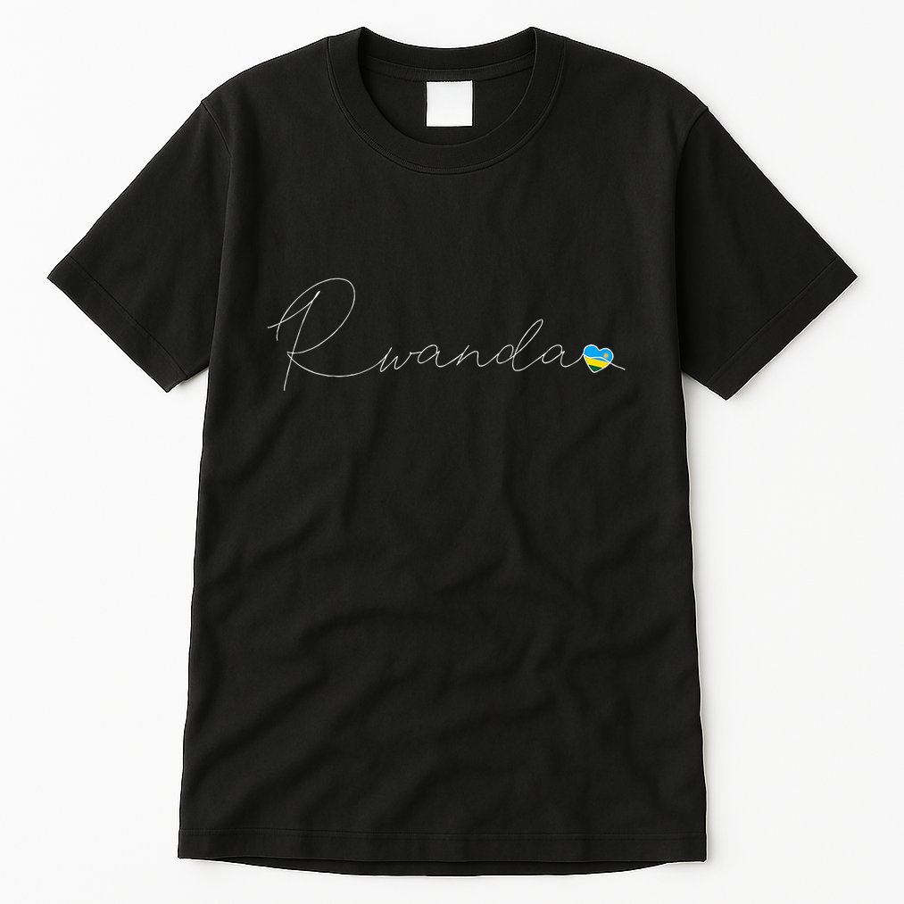 Rwanda Simple Love Rwandan Flag Heart On Rwanda Tall T-Shirt