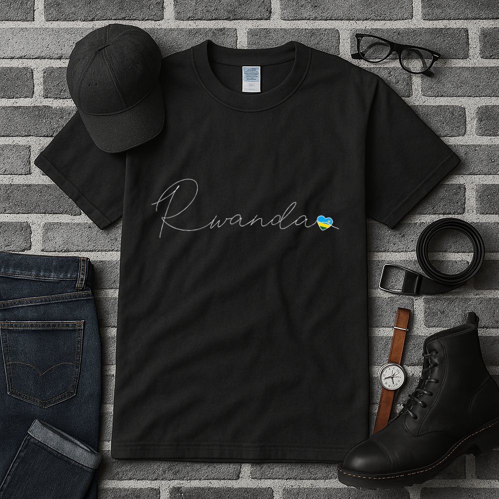 Rwanda Simple Love Rwandan Flag Heart On Rwanda Tall T-Shirt