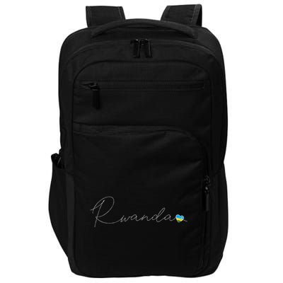 Rwanda Simple Love Rwandan Flag Heart On Rwanda Impact Tech Backpack