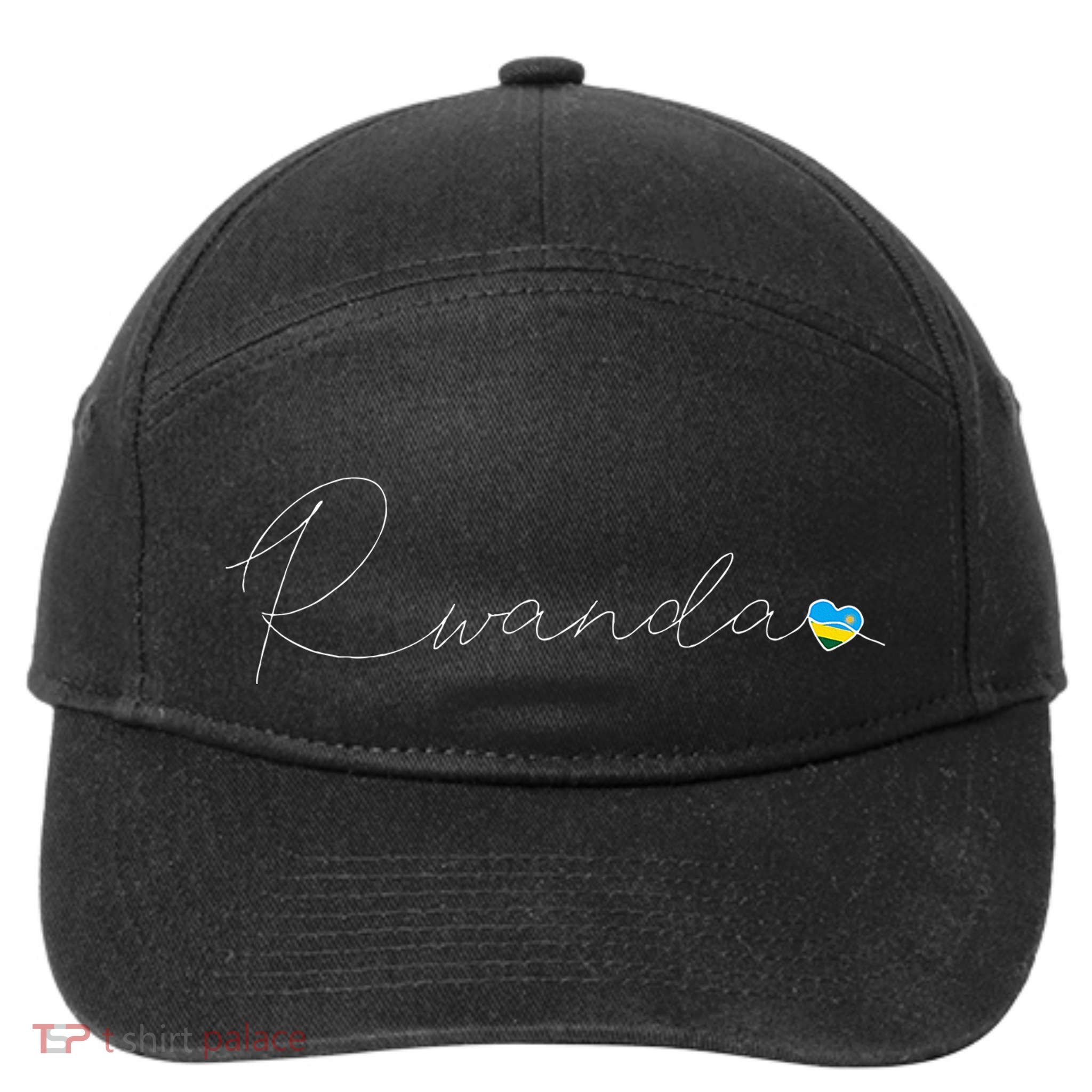 Rwanda Simple Love Rwandan Flag Heart On Rwanda 7-Panel Snapback Hat