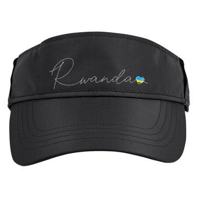 Rwanda Simple Love Rwandan Flag Heart On Rwanda Adult Drive Performance Visor