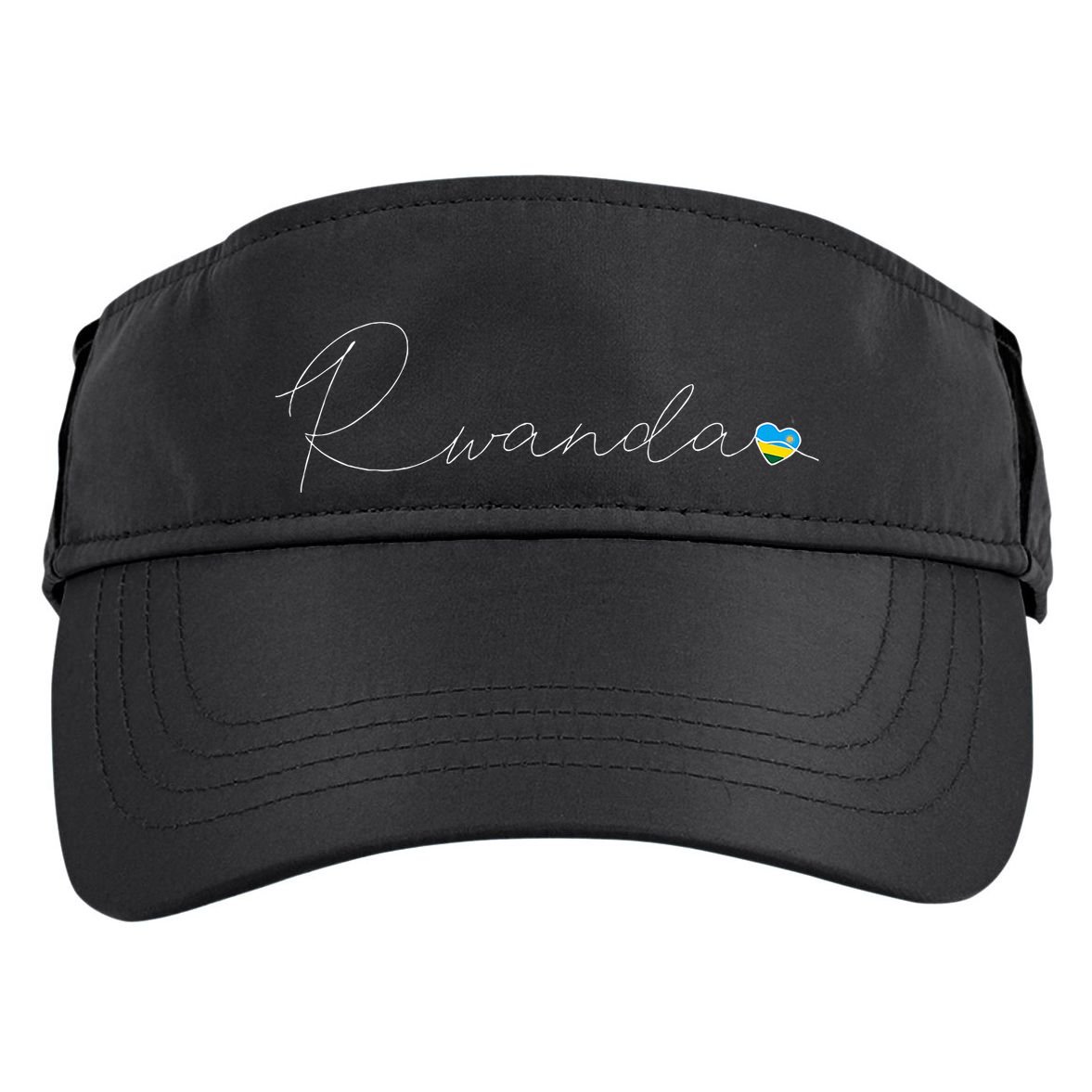 Rwanda Simple Love Rwandan Flag Heart On Rwanda Adult Drive Performance Visor