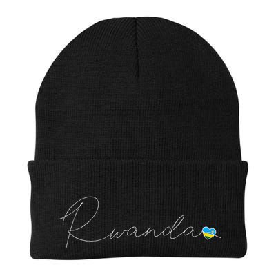 Rwanda Simple Love Rwandan Flag Heart On Rwanda Beanie