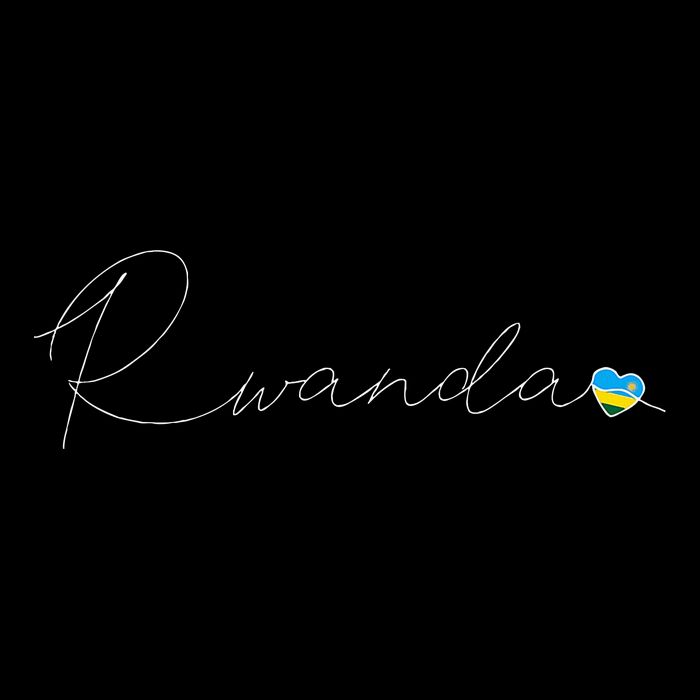 Rwanda Simple Love Rwandan Flag Heart On Rwanda Drawstring Bag