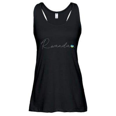 Rwanda Simple Love Rwandan Flag Heart On Rwanda Ladies Essential Flowy Tank