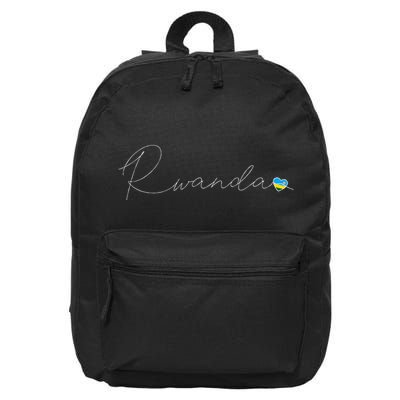 Rwanda Simple Love Rwandan Flag Heart On Rwanda 16 in Basic Backpack