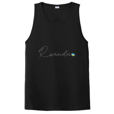 Rwanda Simple Love Rwandan Flag Heart On Rwanda PosiCharge Competitor Tank
