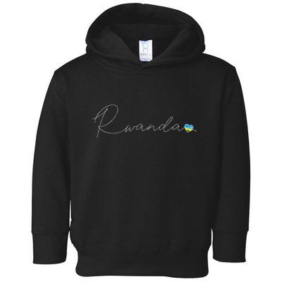 Rwanda Simple Love Rwandan Flag Heart On Rwanda Toddler Hoodie