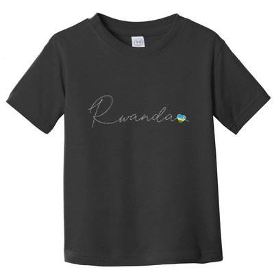 Rwanda Simple Love Rwandan Flag Heart On Rwanda Toddler T-Shirt
