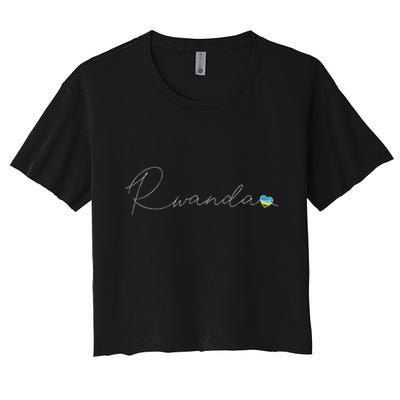 Rwanda Simple Love Rwandan Flag Heart On Rwanda Crop Top