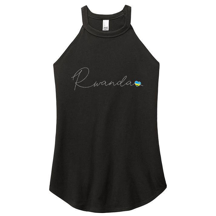 Rwanda Simple Love Rwandan Flag Heart On Rwanda Women's Perfect Tri Rocker Tank