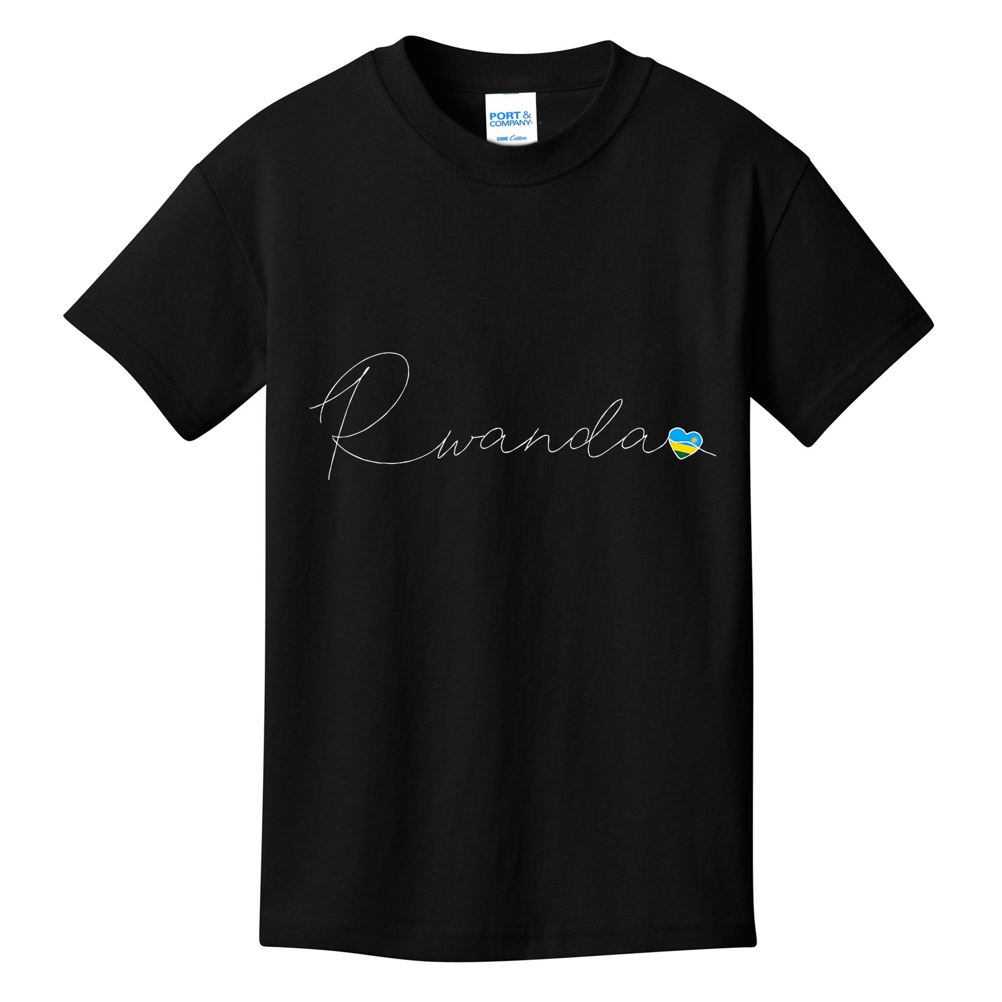 Rwanda Simple Love Rwandan Flag Heart On Rwanda Kids T-Shirt