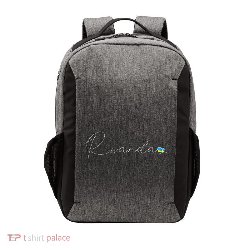 Rwanda Simple Love Rwandan Flag Heart On Rwanda Vector Backpack