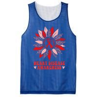 Red Sunflower Leopard Ribbon Heart Disease Awareness Month Gift Mesh Reversible Basketball Jersey Tank