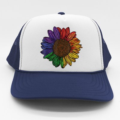 Rainbow Sunflower LGBTQ Flag Pride Month Trucker Hat