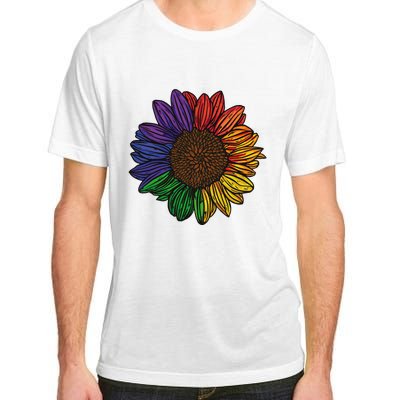 Rainbow Sunflower LGBTQ Flag Pride Month Adult ChromaSoft Performance T-Shirt