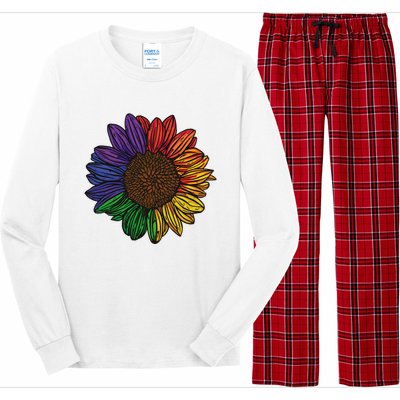 Rainbow Sunflower LGBTQ Flag Pride Month Long Sleeve Pajama Set