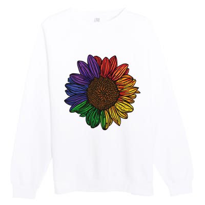 Rainbow Sunflower LGBTQ Flag Pride Month Premium Crewneck Sweatshirt