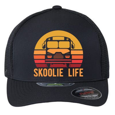 Retro Skoolie Life Converted School Bus Home Lifestyle Flexfit Unipanel Trucker Cap