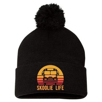 Retro Skoolie Life Converted School Bus Home Lifestyle Pom Pom 12in Knit Beanie