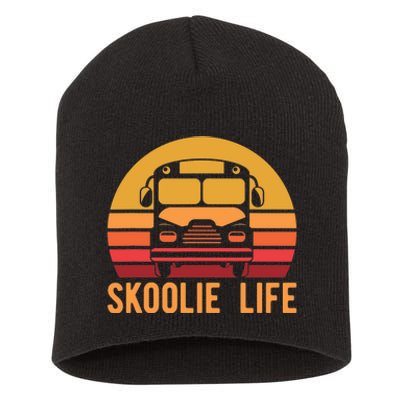 Retro Skoolie Life Converted School Bus Home Lifestyle Short Acrylic Beanie