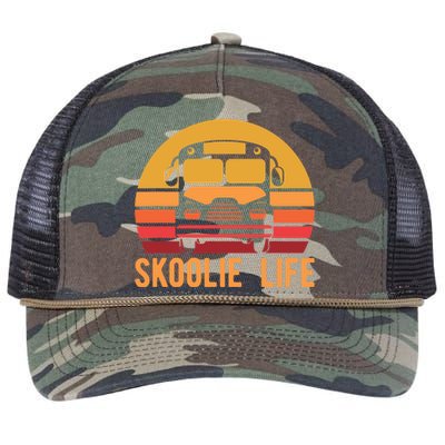 Retro Skoolie Life Converted School Bus Home Lifestyle Retro Rope Trucker Hat Cap